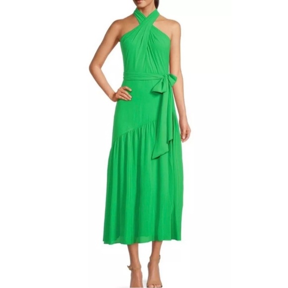 Badgley Mischka Dresses & Skirts - NWT Belle Badgley Mischka Malia Halter Neckline A-Line Green Midi Dress